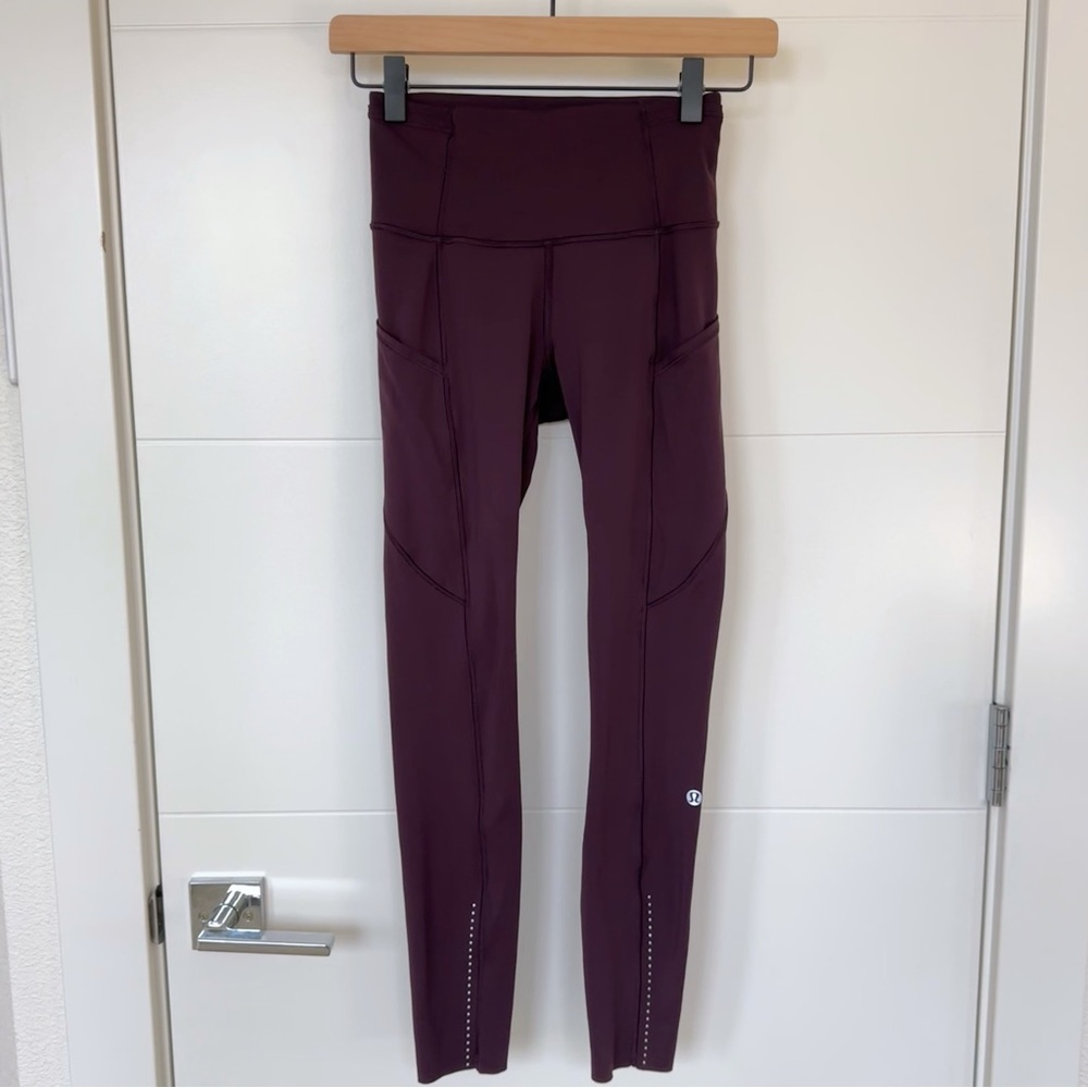 Lululemon Fast & Free 7/8 High-Rise Tight 25" Black Cherry Size 2